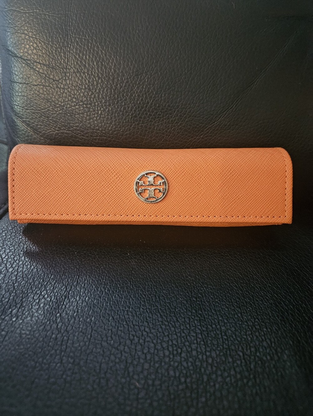 Tory Burch Orange Leather Eyeglass Case